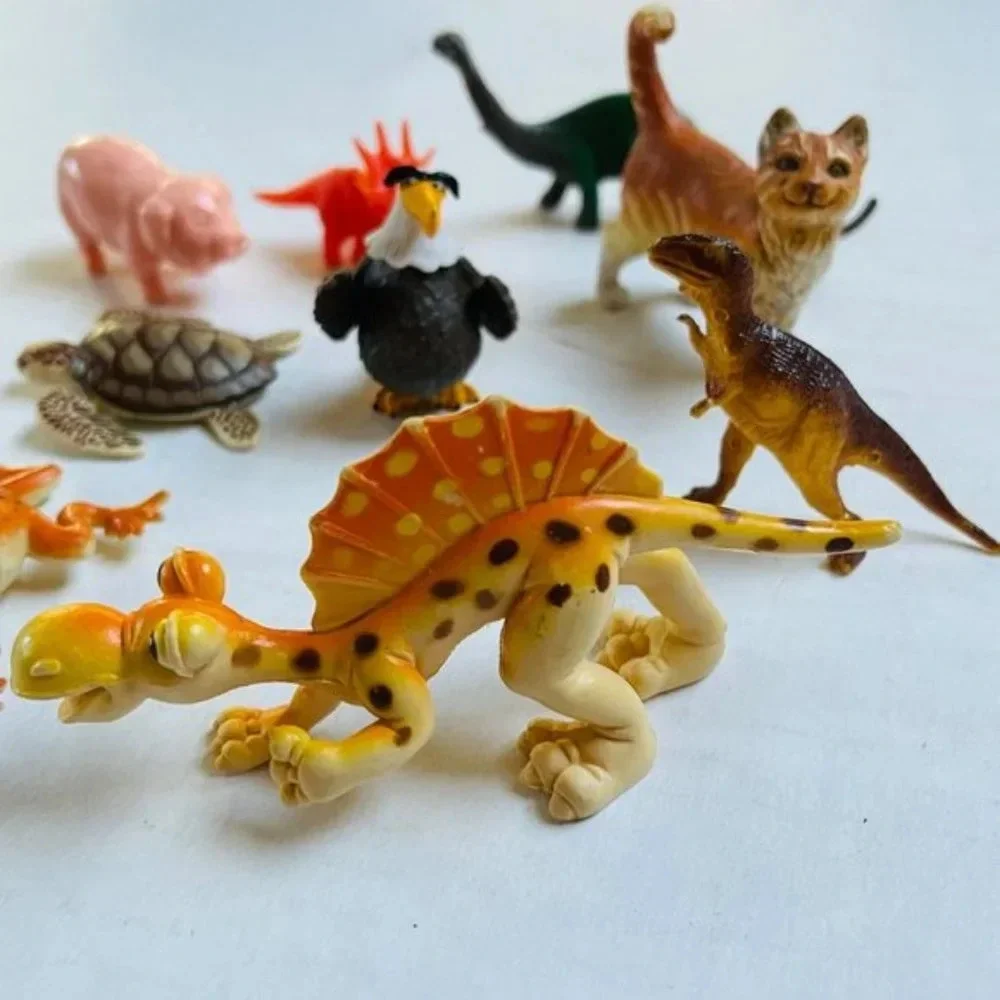 Assorted Animal Kids Toy 9 Pieces‎ Turkey Pig Frog Dinosaur Cat Turtle Learning